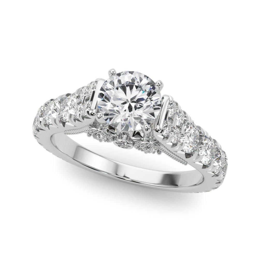 Semi-Mount Engagement Ring with 1/4 Carat Total Diamond Weight in SI1-SI2 G-H Quality