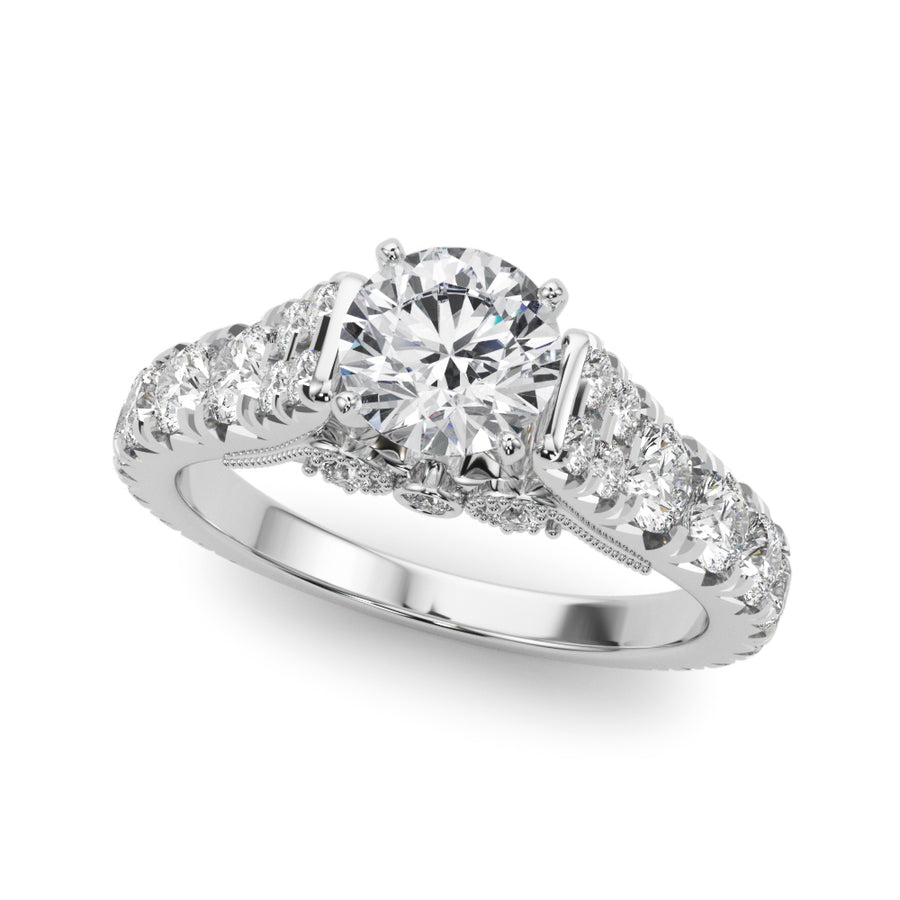 Semi-Mount Engagement Ring with 1/4 Carat Total Diamond Weight in SI1-SI2 G-H Quality