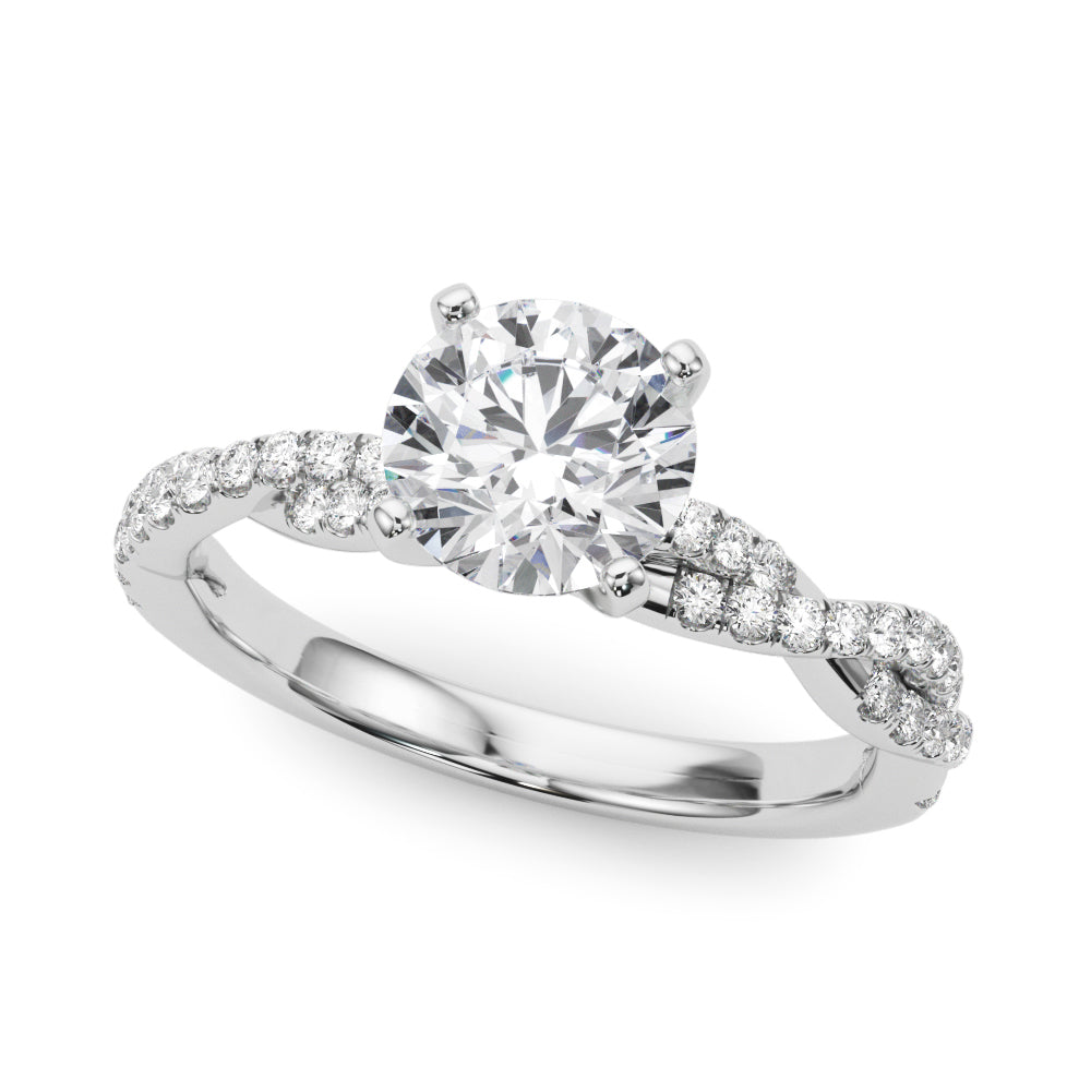 Semi-Mount Diamond Engagement Ring with 1/5 Carat Total Weight, SI1-SI2 G-H Quality