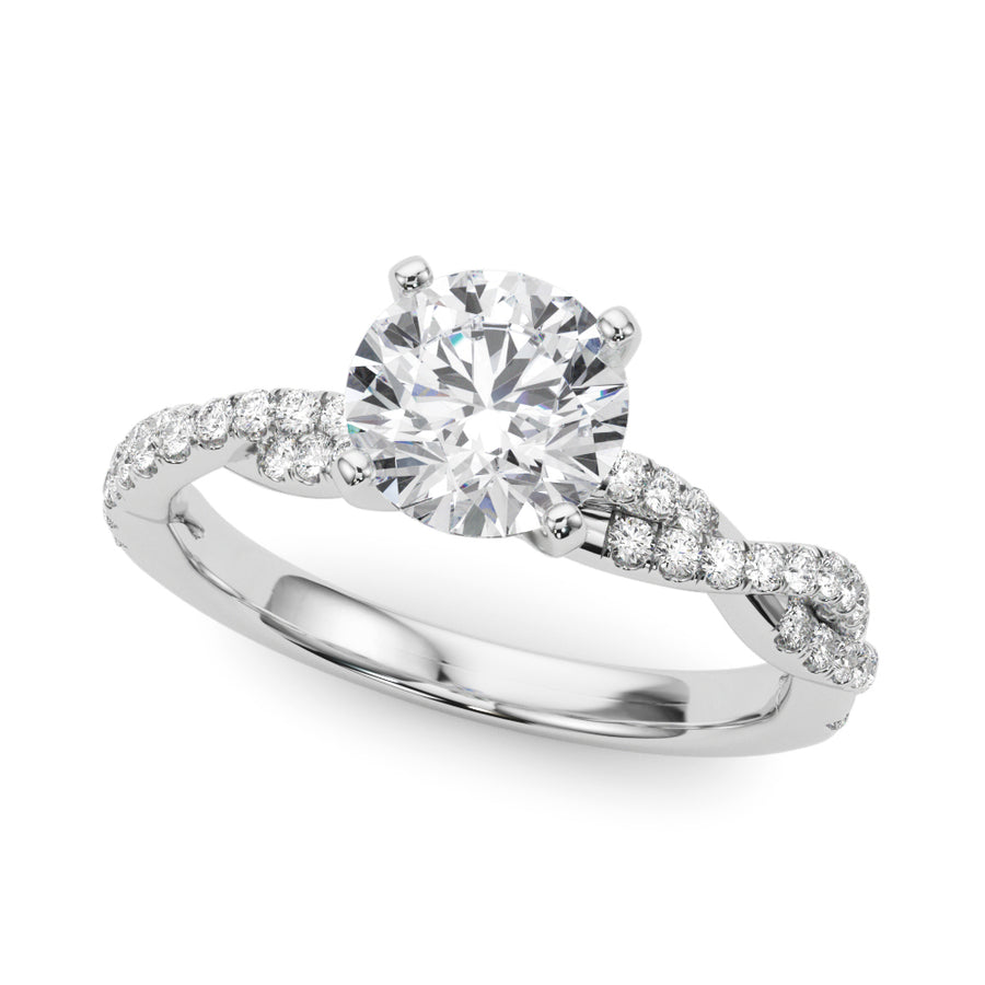 Semi-Mount Diamond Engagement Ring with 1/5 Carat Total Weight, SI1-SI2 G-H Quality