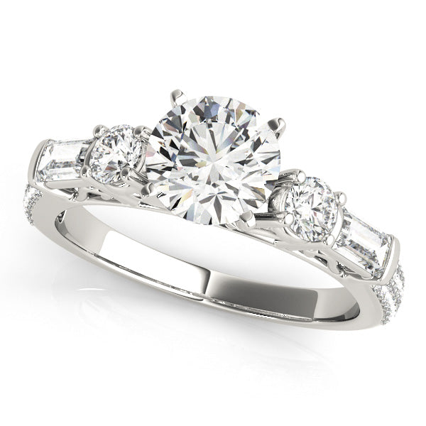 Semi-Mount Diamond Engagement Ring with 7/8 Carat Total Weight, SI1-SI2 G-H Quality