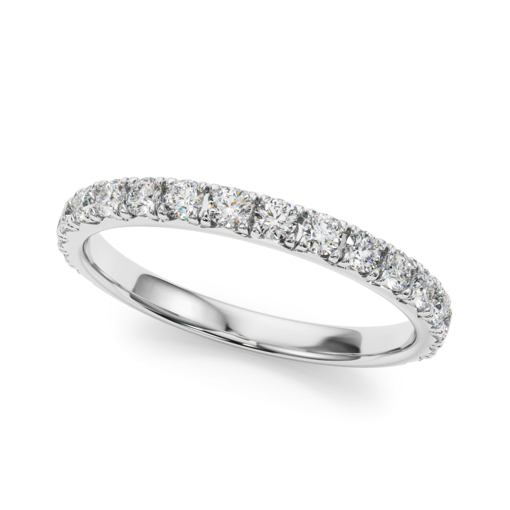 Classic Straight Wedding Band Ring with 0.38 Carat Total Diamond Weight, SI1-SI2 Clarity, G-H Color
