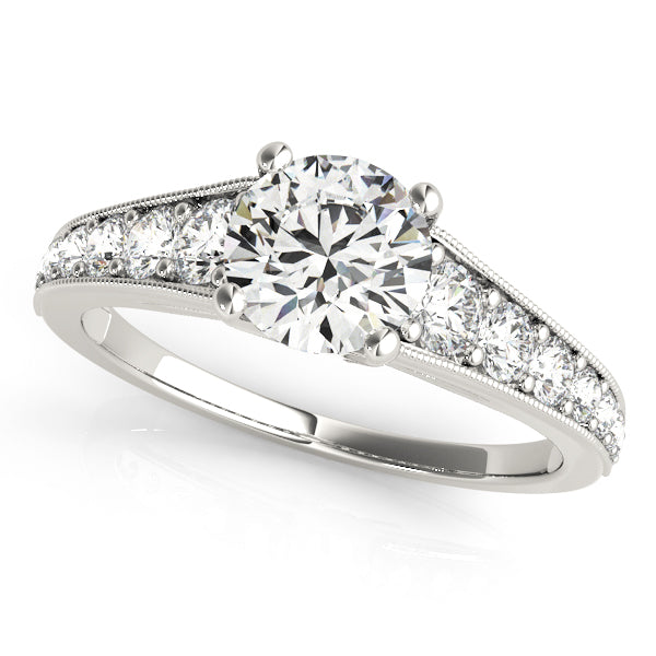Elegant Semi-Mount Engagement Ring with 1.44 Carat Total Diamond Weight, SI1-SI2 G-H Quality