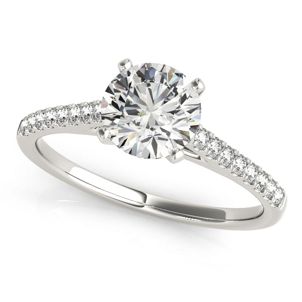Semi-Mount Diamond Engagement Ring with 0.16 Carat Total Weight SI1-SI2 G-H Quality Stones