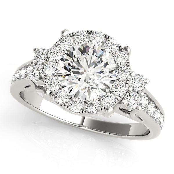 Elegant Semi-Mount Engagement Ring with 1.6 Carat Total Diamond Weight, SI1-SI2 G-H Quality