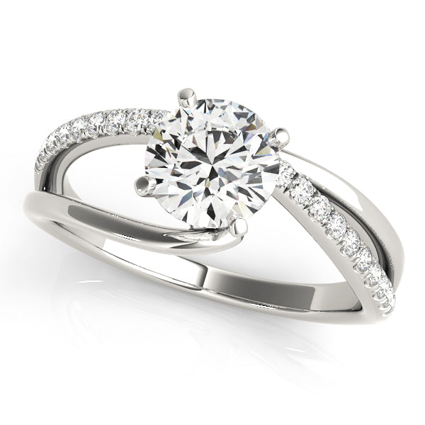 Semi-Mount Diamond Engagement Ring with 0.1725 Carat Total Weight, SI1-SI2 G-H Quality
