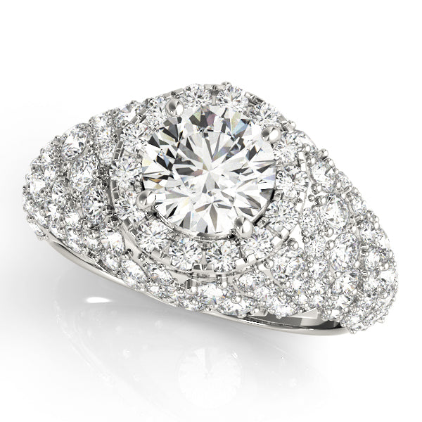 Elegant Diamond Semi-Mount Ring with 2.66 Carats Total Weight, SI1-SI2 G-H Quality