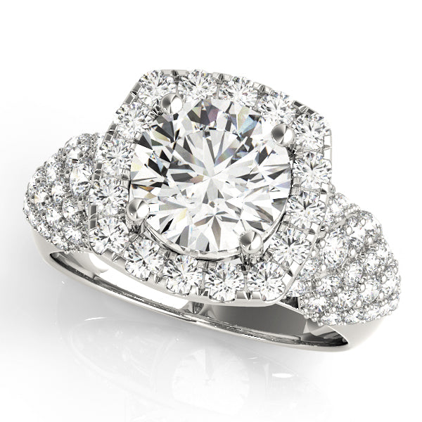 Elegant Diamond Semi-Mount Ring with 3.5 Carat Total Weight in G-H SI1-SI2 Quality