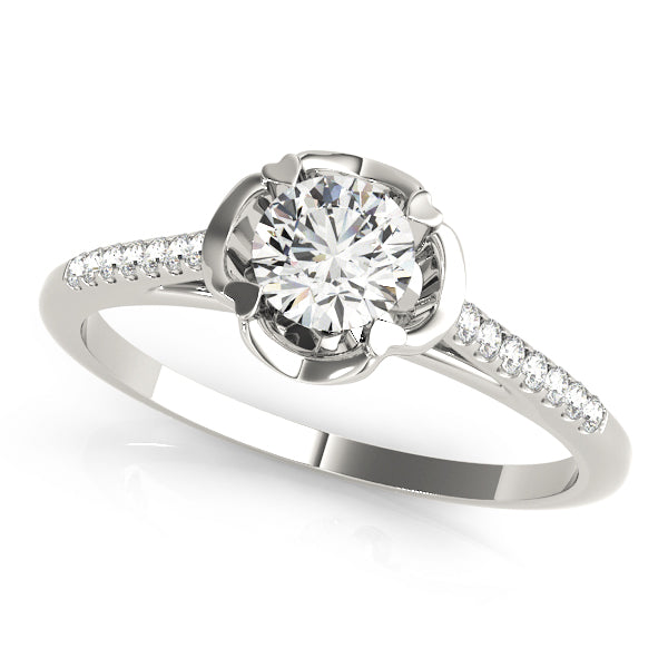 Elegant Semi-Mount Engagement Ring with 0.35 Carat Total Diamond Weight, SI1-SI2 G-H Quality