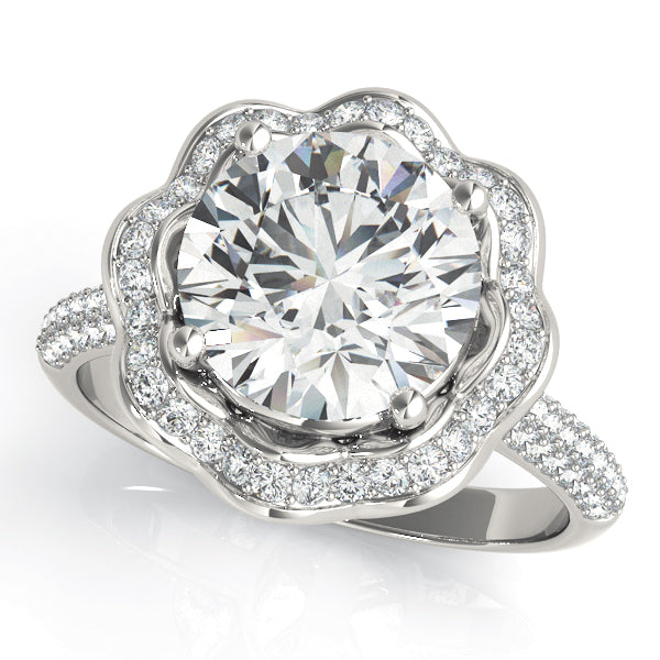 Elegant Semi-Mount Engagement Ring with 2.5 Carat Total Diamond Weight, G-H SI1-SI2