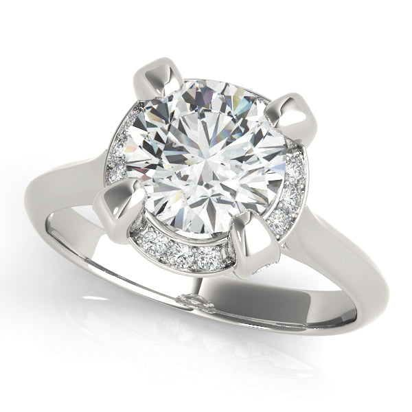 Semi-Mount Diamond Engagement Ring with 0.92 Carat Total Weight in G-H SI1-SI2 Quality