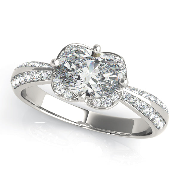 Elegant Semi-Mount Engagement Ring with 1.114 Carat Total Diamond Weight, SI1-SI2 Clarity, G-H Color