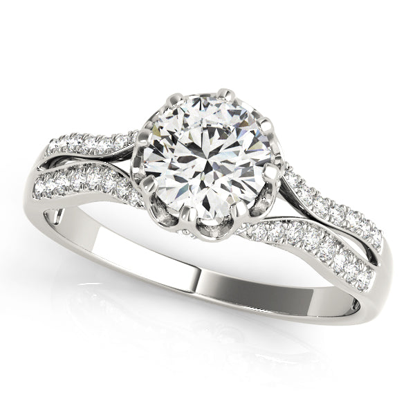Semi-Mount Diamond Engagement Ring with 0.93 Carat Total Weight in G-H SI1-SI2 Quality