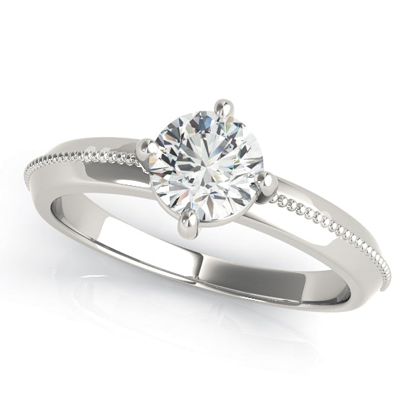 Semi-Mount Diamond Engagement Ring with 0.63 Carat Total Weight in G-H SI1-SI2 Quality