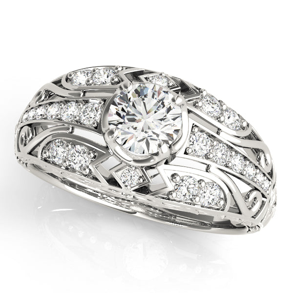 Elegant Semi-Mount Engagement Ring with 3/4 Carat Total Diamond Weight, SI1-SI2 Clarity, G-H Color
