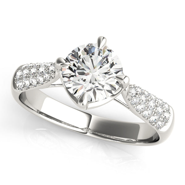 Semi-Mount Diamond Engagement Ring with 0.90 Carat Total Weight in G-H SI1-SI2 Quality