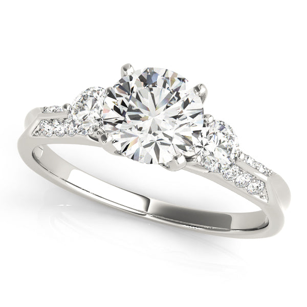 Semi-Mount Diamond Engagement Ring with 1 Carat Total Weight, SI1-SI2 Clarity, G-H Color