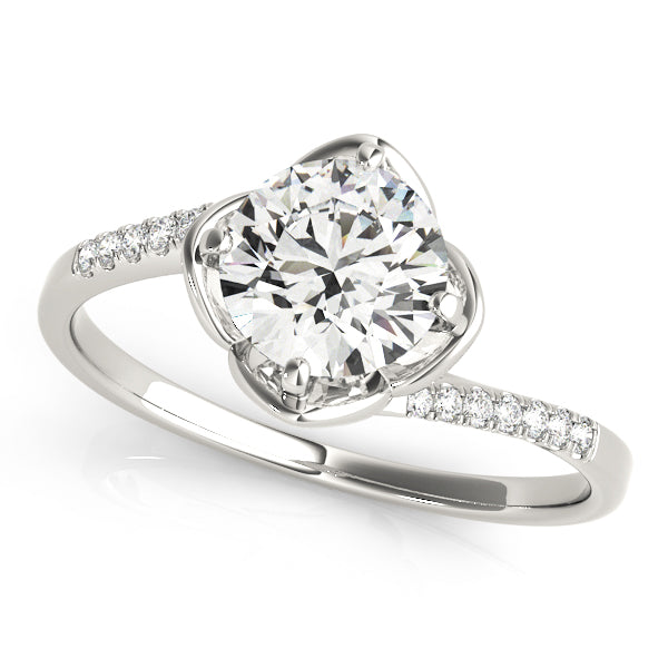 Elegant Semi-Mount Engagement Ring with 0.556 Carat Total Diamond Weight, SI1-SI2 G-H Quality