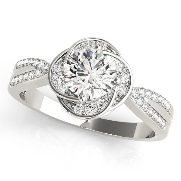 Elegant Semi-Mount Engagement Ring with 1/2 Carat Total Diamond Weight, SI1-SI2 Clarity, G-H Color
