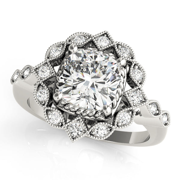 Semi-Mount Diamond Ring with 0.08 Carat Total Weight in SI1-SI2 G-H Quality Stones