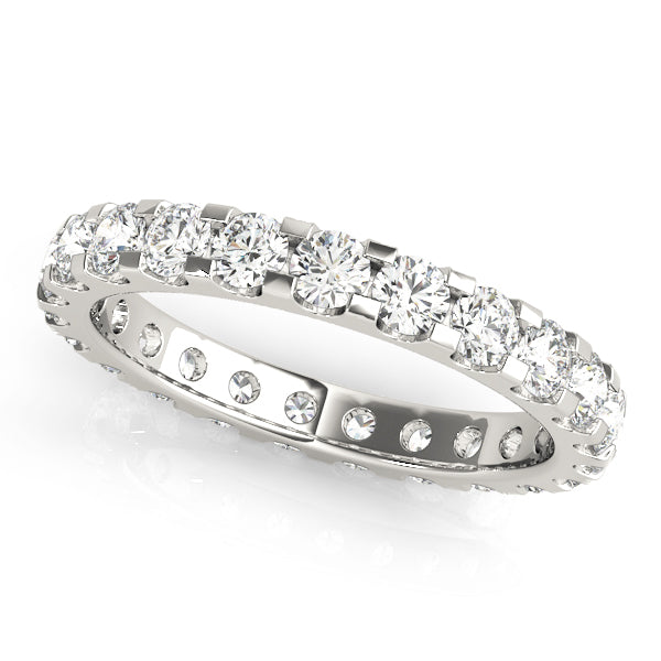 U-Shaped Shared Prong Eternity Band Ring with 4.5 Carat Total Weight G-H SI1-SI2 Diamonds