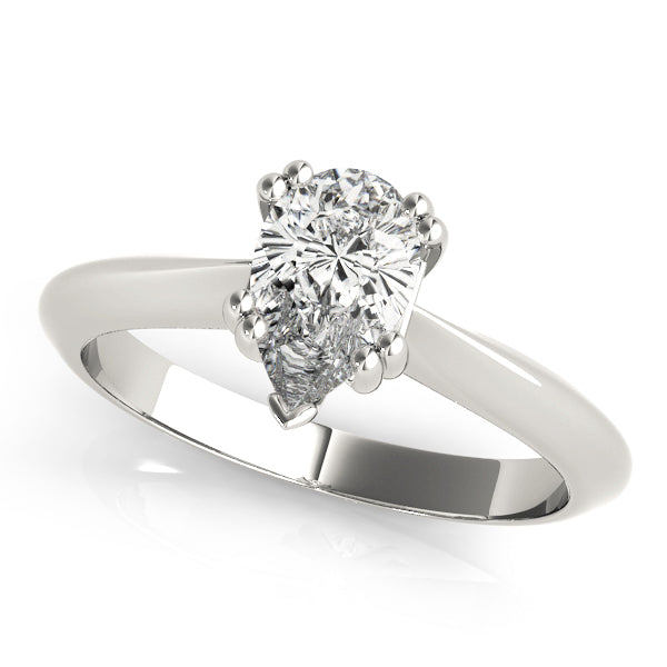 Elegant Double Prong Pear Diamond Engagement Ring with 0.70 Carat Total Weight