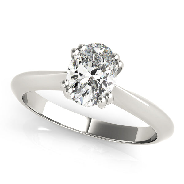 Double Prong Oval Diamond Engagement Ring with 2 Carat Total Weight, SI1-SI2 G-H Quality