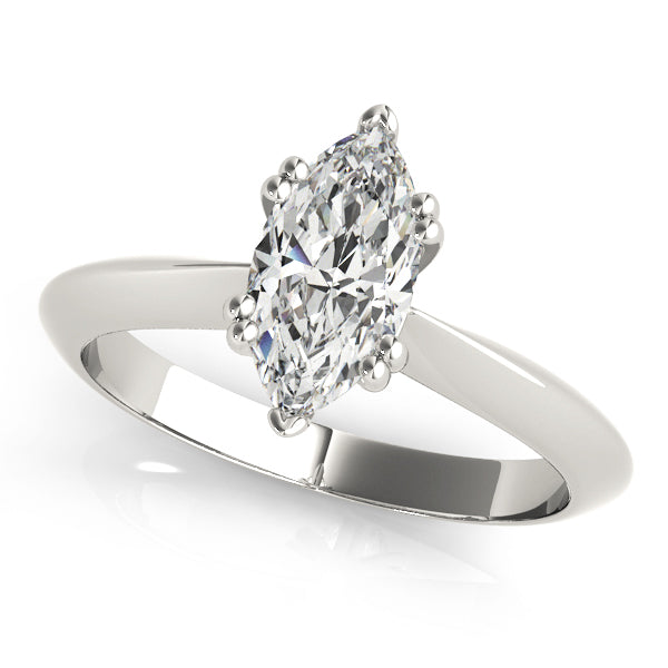 Elegant Double Prong Marquise Cut Diamond Engagement Ring with 1 Carat Total Weight