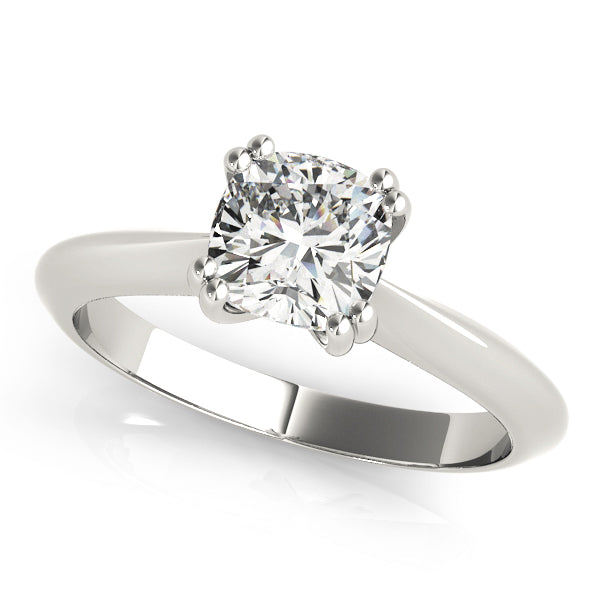 Double Prong Set Cushion Cut Diamond Engagement Ring with 1 Carat Total Weight