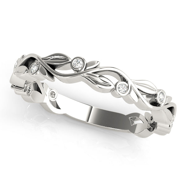 Delicate Stackable Diamond Ring with 0.036 Carat Total Weight in SI1-SI2 G-H Quality