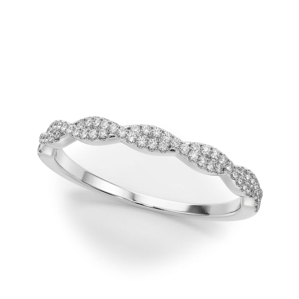 Twisted Band Ring with 0.18 Carat Total Diamond Weight in SI1-SI2 G-H Quality