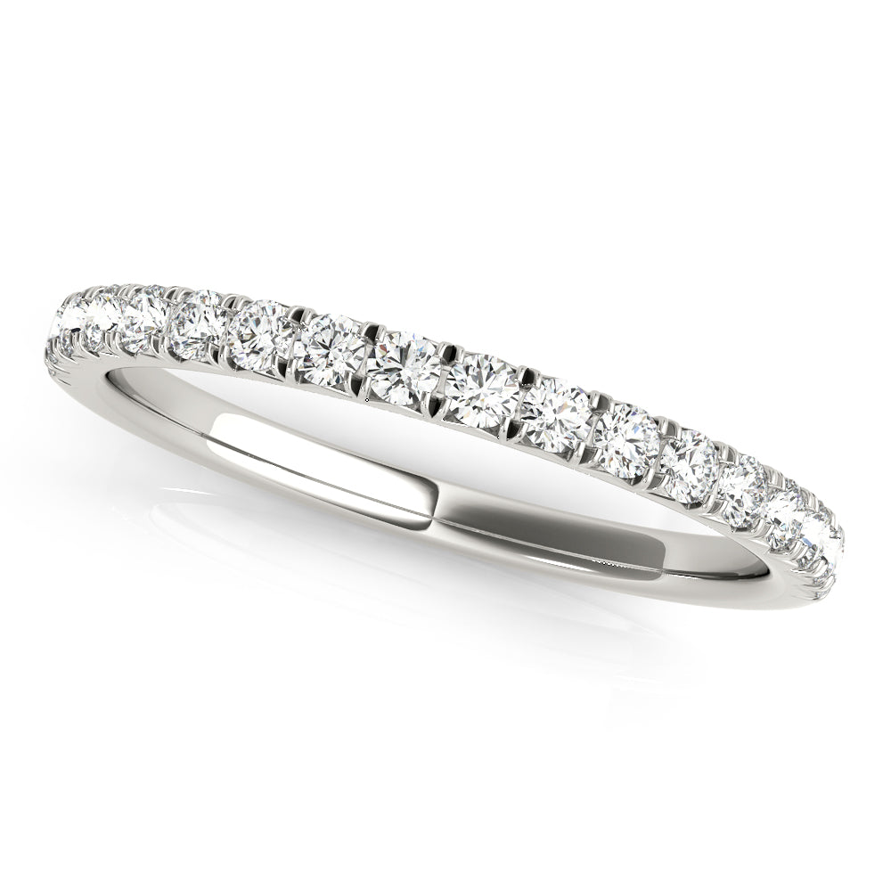 Classic Straight Wedding Band with 1/4 Carat Total Weight Diamonds in SI1-SI2 Clarity and G-H Color