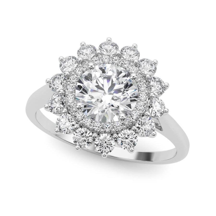 Semi-Mount Diamond Engagement Ring with 1.5 Carat Total Weight in G-H SI1-SI2 Diamonds