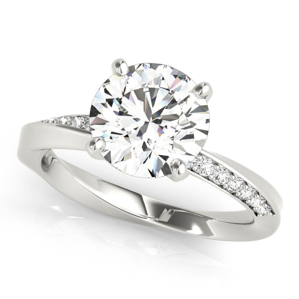 Semi-Mount Engagement Ring with 1/8 Carat Total Diamond Weight in SI1-SI2 G-H Quality