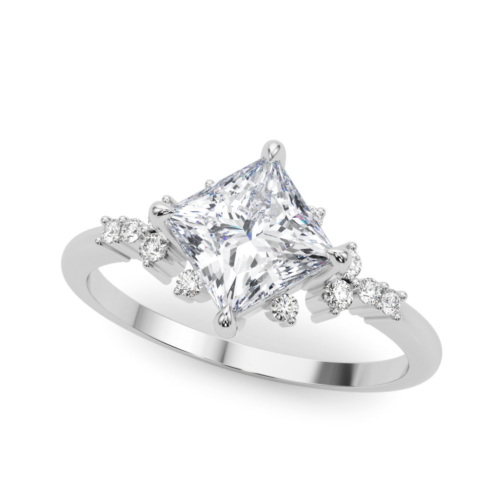 Semi-Mount Diamond Engagement Ring with 0.89 Carat Total Weight, SI1-SI2 Clarity, G-H Color