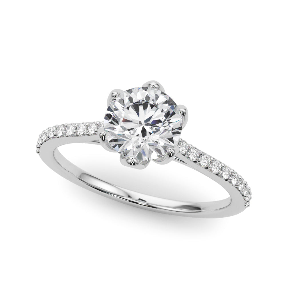 Elegant Semi-Mount Engagement Ring with 1 1/4 Carat Total Diamond Weight, SI1-SI2 G-H Quality