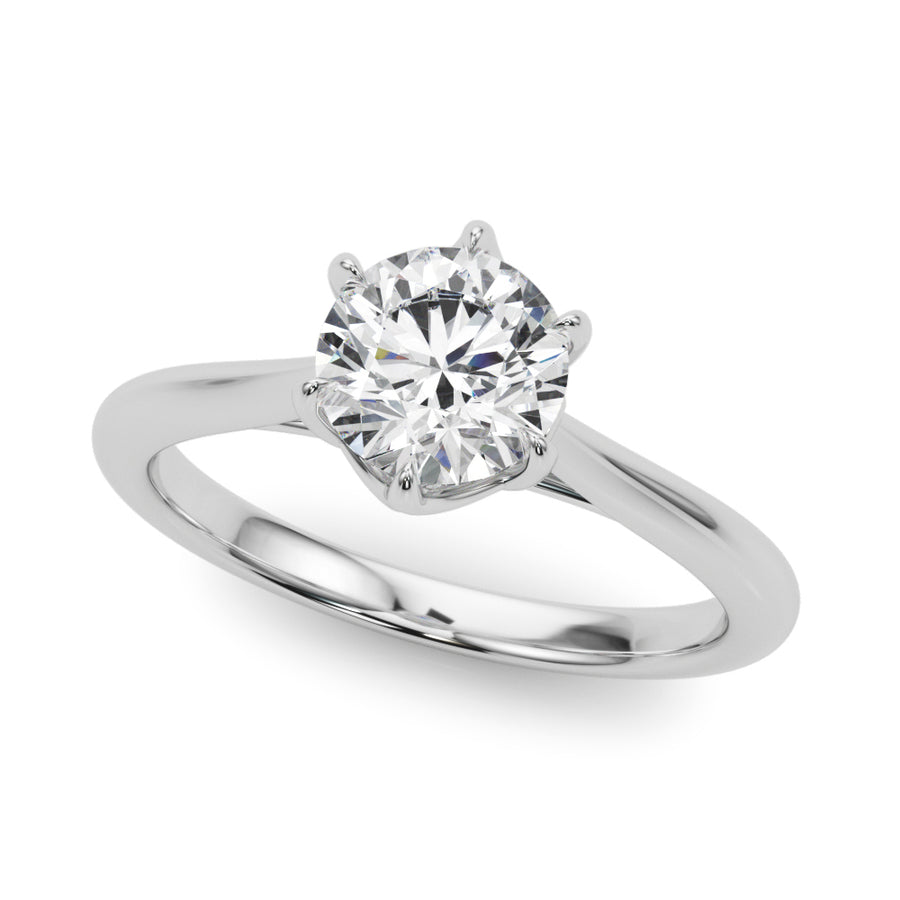 Polished Solitaire Diamond Ring with 2.50 Carat Total Weight in G-H SI1-SI2 Quality
