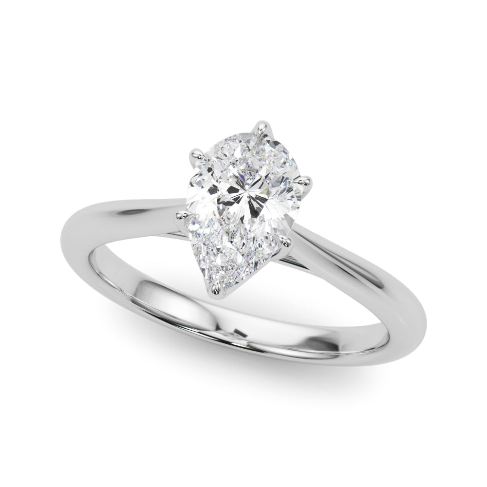 Pear-Shaped Solitaire Diamond Ring with 0.40 Carat Total Weight, G-H SI1-SI2 Quality