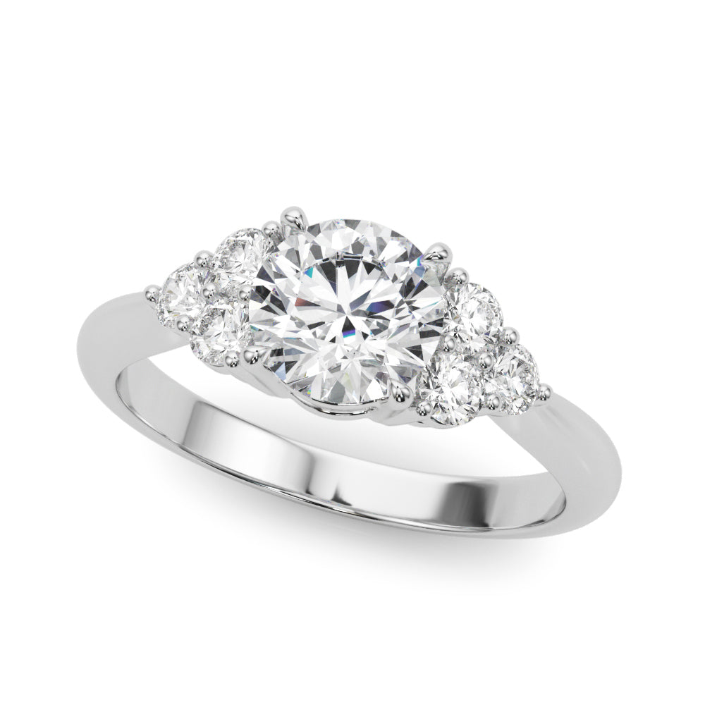 Elegant Diamond Semi-Mount Engagement Ring with 0.74 Carat Total Weight, SI1-SI2 G-H Quality
