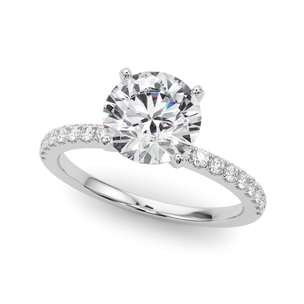 Semi-Mount Diamond Engagement Ring with 1/4 Carat Total Weight SI1-SI2 G-H Quality Stones