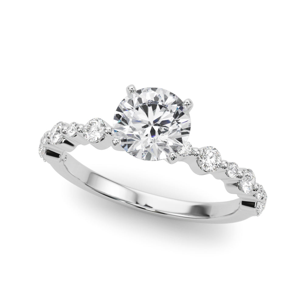 Semi-Mount Diamond Engagement Ring with 0.37 Carat Total Weight in SI1-SI2 G-H Quality