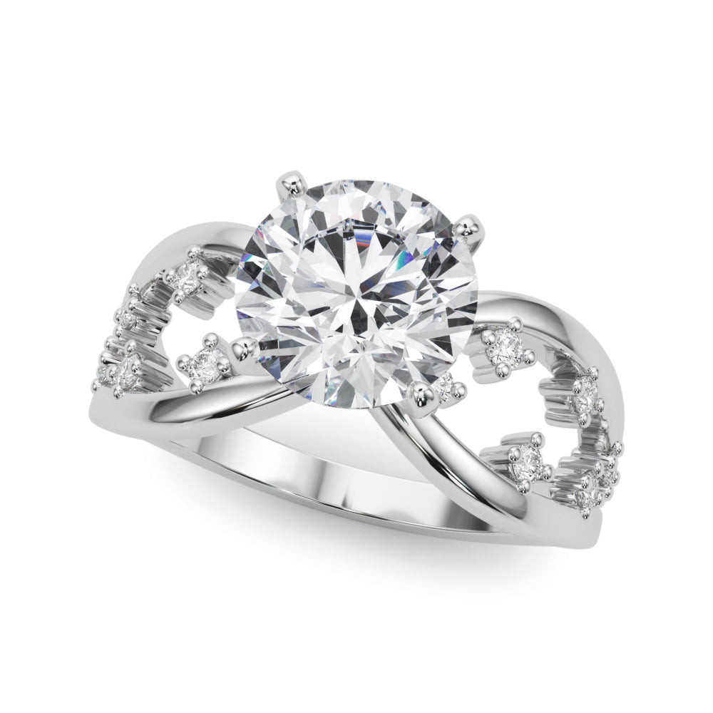 Semi-Mount Engagement Ring with 0.18 Carat Total Diamond Weight in SI1-SI2 G-H Quality