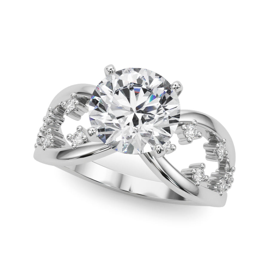 Semi-Mount Engagement Ring with 0.18 Carat Total Diamond Weight in SI1-SI2 G-H Quality