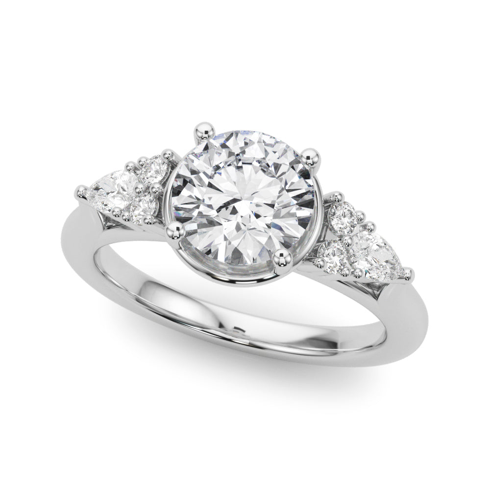 Three-Stone Diamond Ring with 3/4 Carat Center and 1/3 Carat Side Stones, 1 Carat Total Weight, S...