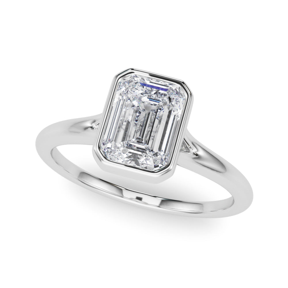 Semi-Mount Solitaire Ring with 1.25 Carat Total Weight Bezel-Set Diamonds in G-H SI1-SI2 Quality