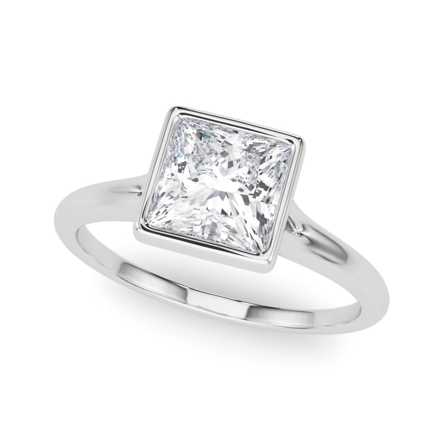 1.50 Carat Total Weight Solitaire Diamond Ring in Bezel Setting, SI1-SI2 G-H Quality