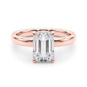 Hidden Halo Diamond Ring Semi-Mount with 0.20 Carat Total Weight SI1-SI2 G-H Diamonds