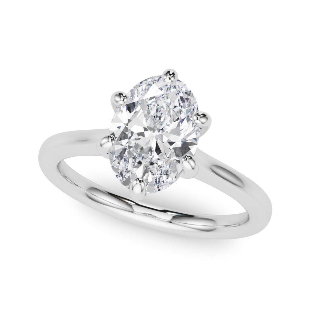 Solitaire Oval Diamond Ring with 0.95 Carat Total Weight in G-H Color and SI1-SI2 Clarity