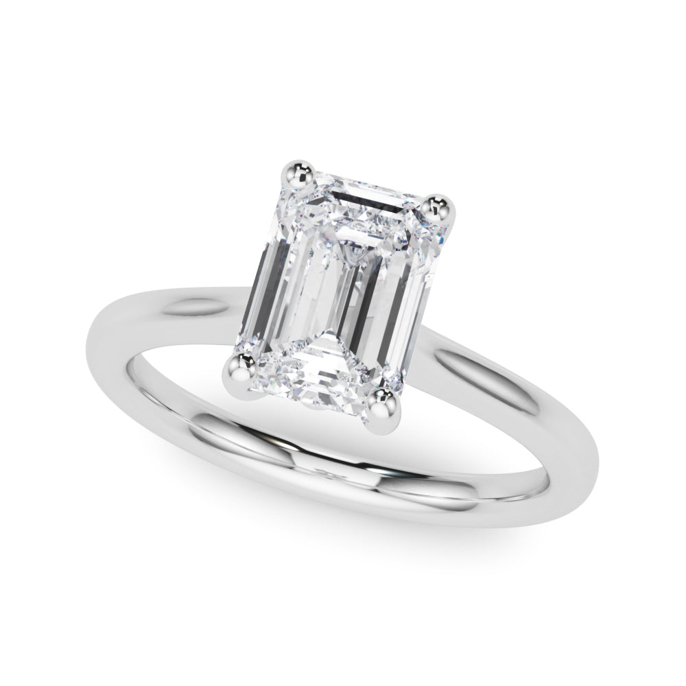 Emerald Cut Solitaire Diamond Ring with 0.90 Carat Total Weight, SI1-SI2 G-H Quality