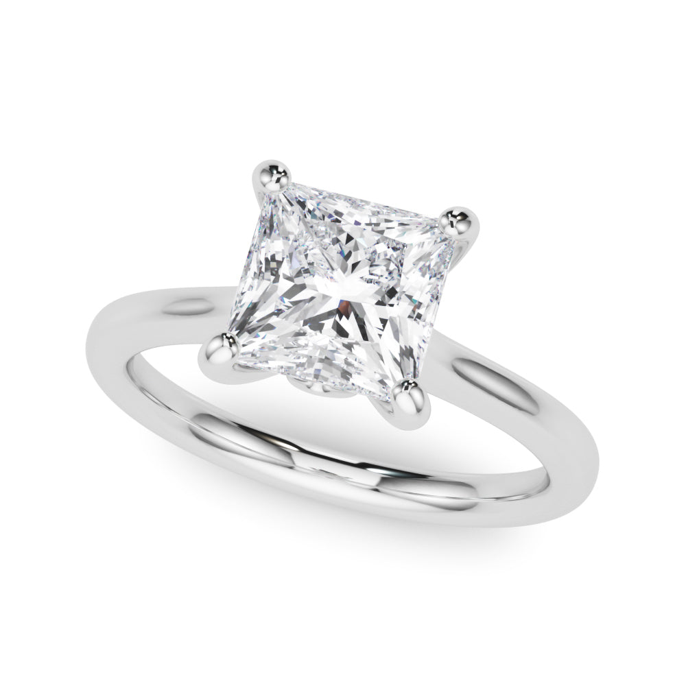 Elegant Solitaire Princess Cut Diamond Ring with 1.80 Carat Total Weight, G-H SI1-SI2 Clarity